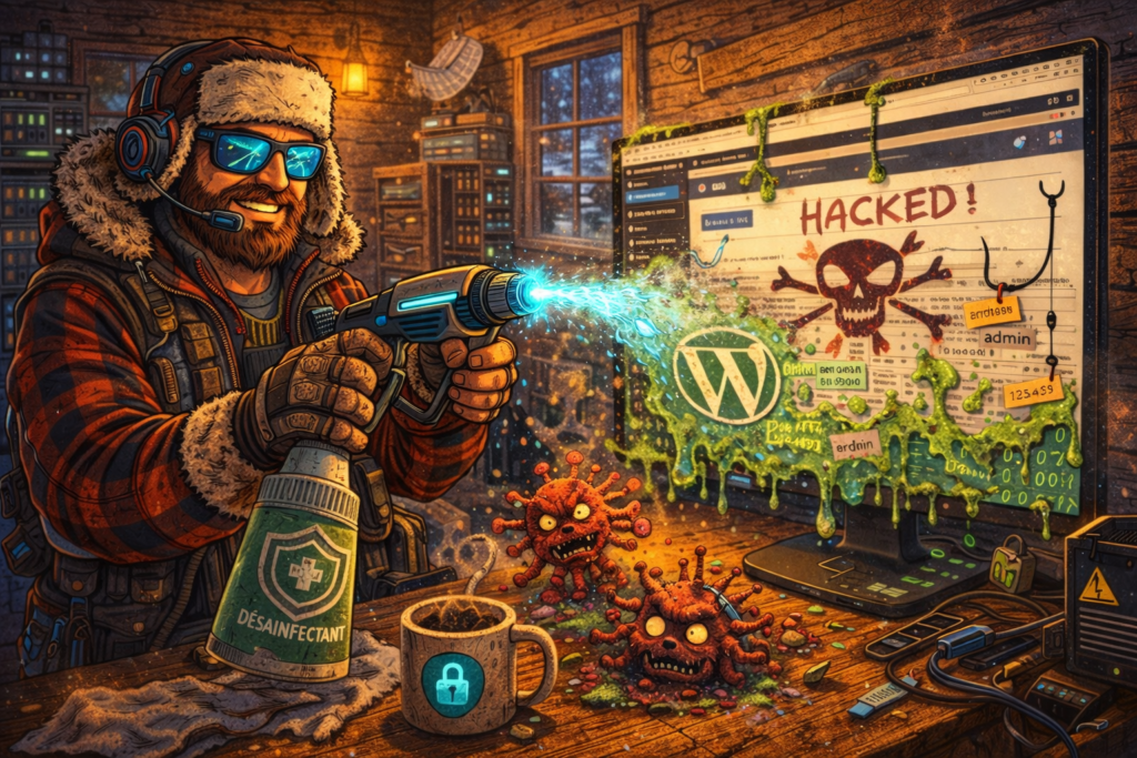 Nettoyage d'un site WordPress piraté par notre expert en Cybersécurité